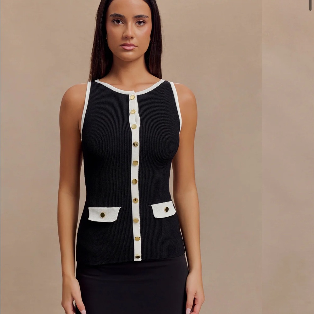 MESHKI “Sawyer Longline Top - Black/White”